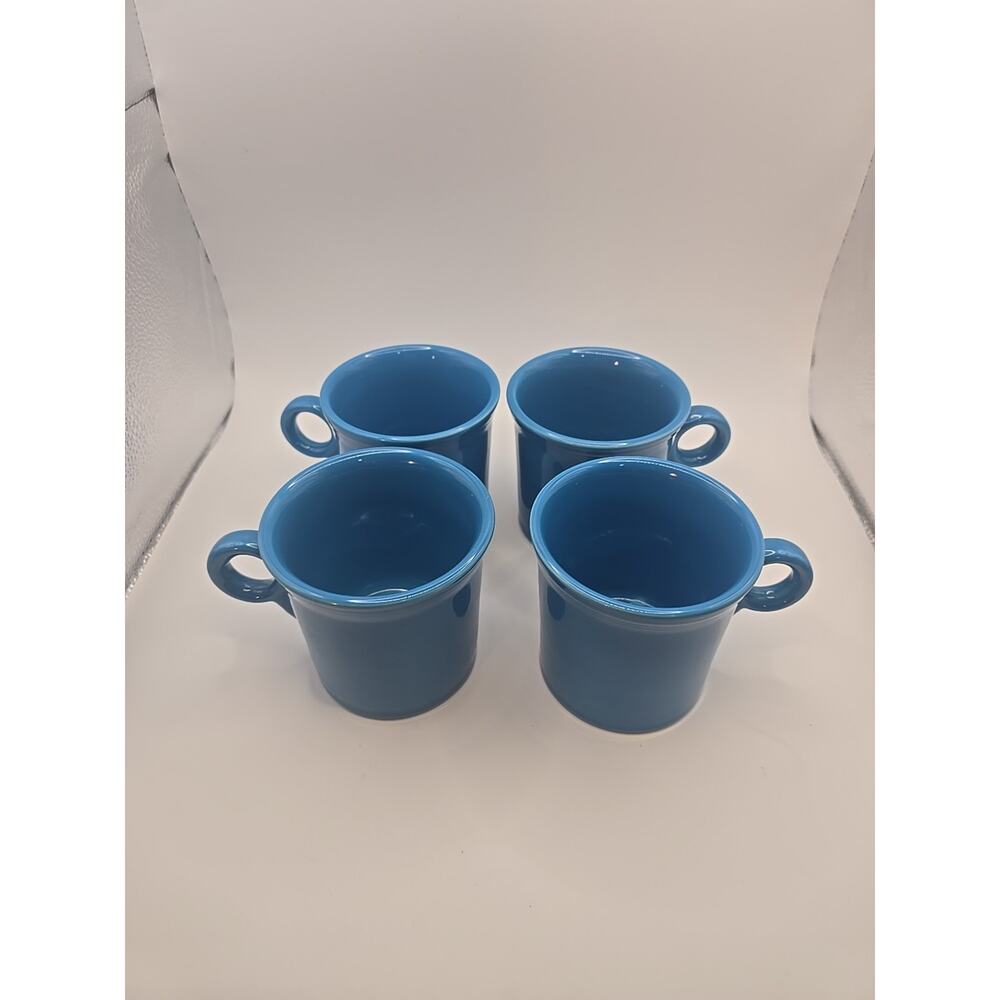 4 Fiestaware HLC Peacock Ring‎ Handle Coffee Mugs Cups Made In USA